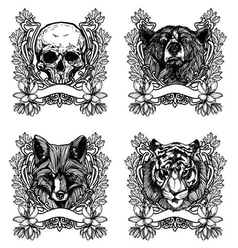 Tattoo Art Animal Drawing And Sketch Black And White Animal Drawings