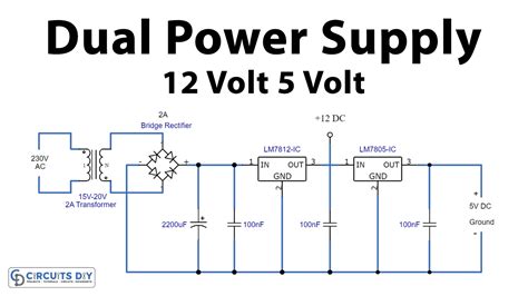 12v And 5v Dual Power Supply Circuit Wiring Flow Line