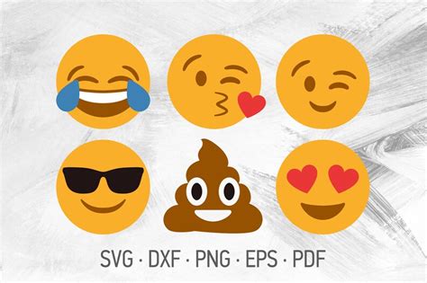 Emoji Svg Bundle Cricut Cut Files Emoji Collection Poop Emoji Design