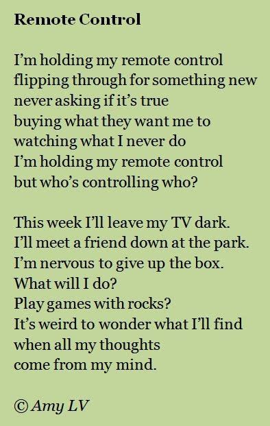 The landlady' first appeared in 'kiss kiss'. Remote Control - Roald Dahl...LOVE this poem | Poetry ...