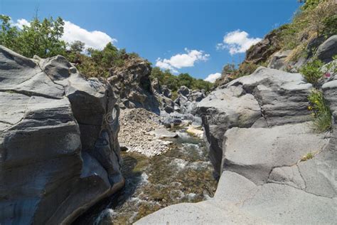 Gole Dell Alcantara Gorge Of Alcantara River In Sicily Stock Image