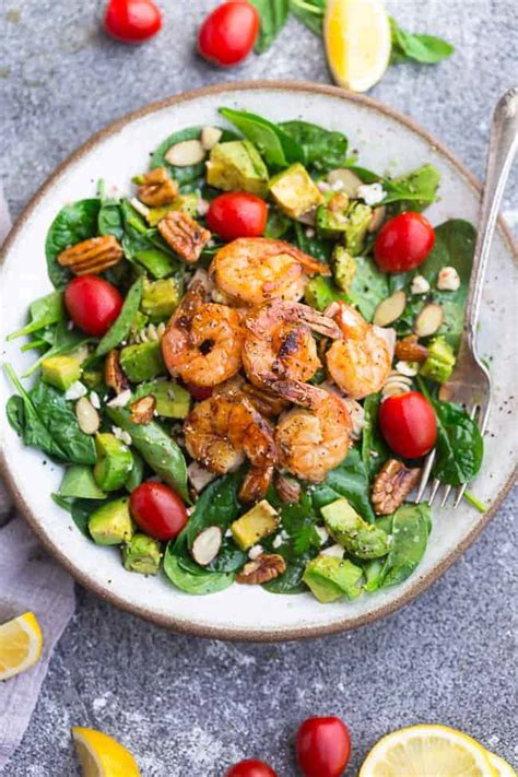 This salad comes together with just a few simple ingredients. Shrimp Salad with Avocado and Spinach - Low Carb / Keto ...