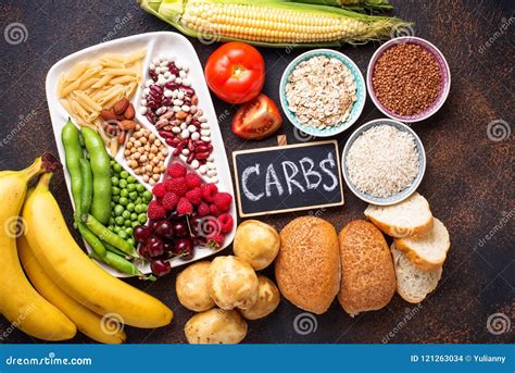 Healthy Products Sources Of Carbohydrates Stock Photo Image Of