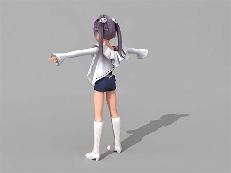 Cute Anime Girl 3d Model 3ds Max Files Free Download Modeling 33983