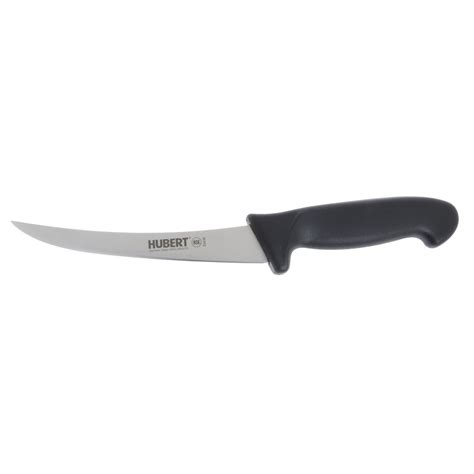 Hubert® Stainless Steel Curved Boning Knife With Black Polypropylene