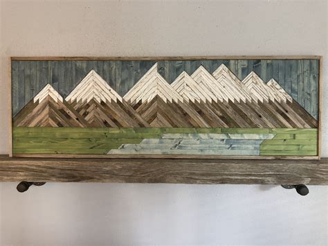 Find reclaimed wood wall art. Custom recreation of the Grand Teton Mountains Wall Art ...