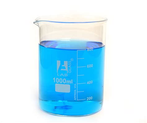 Eisco Labs Beaker 1000ml Borosilicate Glass 100ml Graduation Low