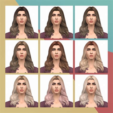 Sims 4 Hairs ~ Busted Pixels Long Wavy V1 Hair Retextured