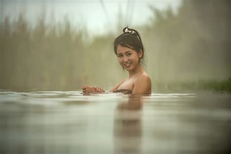 premium photo pretty girls taking bath in japanese style onsen hot springs