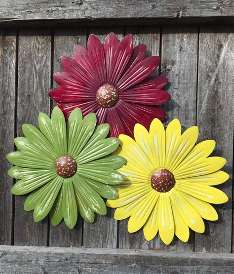 Large Metal Flowers Wall Art Rustic Flower Wall Hanging With Water