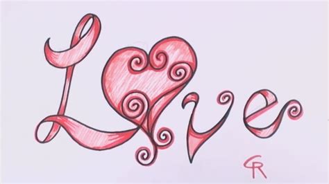 3 love notes have not gone out of fashion. How to Draw Love in Fancy Letters - Curly Letters with a ...