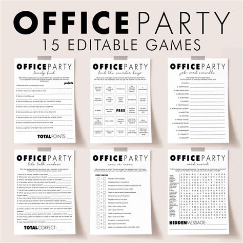 The Office Party Game Printables Are On Display