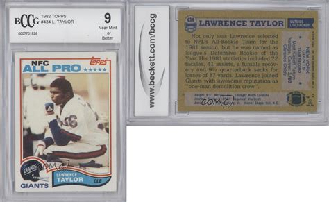 Maybe you would like to learn more about one of these? 1982 Topps #434 Lawrence Taylor New York Giants RC Rookie Football Card | eBay