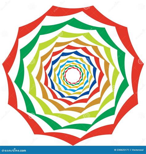 Colorful Optical Visual Art Illustration Spiral Vortex Helix Swirl