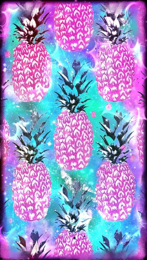 Pineapples Galaxies Pattern Galaxy Iphone Wallpapers