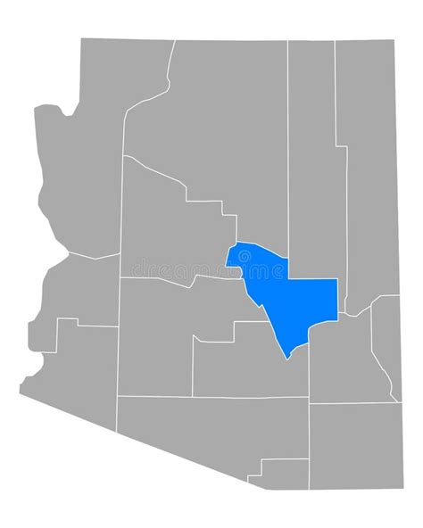 Map Of Gila County In Arizona Stock Vector Illustration Of Education