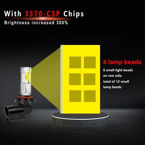 For Cadillac SRX 2010-2016 SKN 6X LED Headlight Hi-Low Beam Fog Light