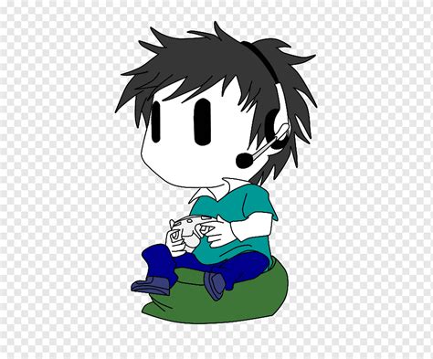 Boy Wearing Headset And Holding Game Controller T Shirt Chibi Male
