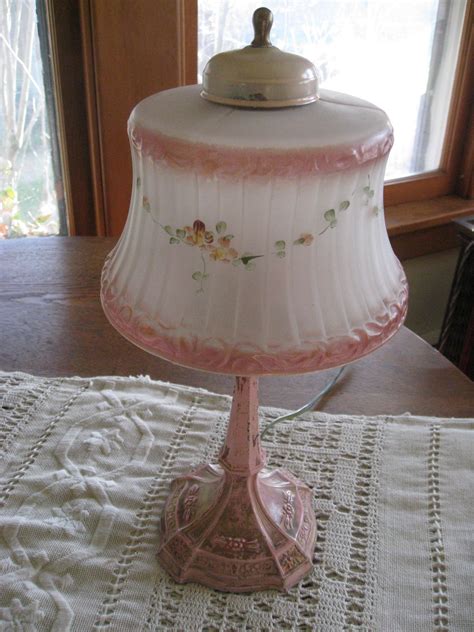 The boudoir is the bedroom. Vintage Circa 1930 Boudoir Lamp, Pink with Glass Shade ...