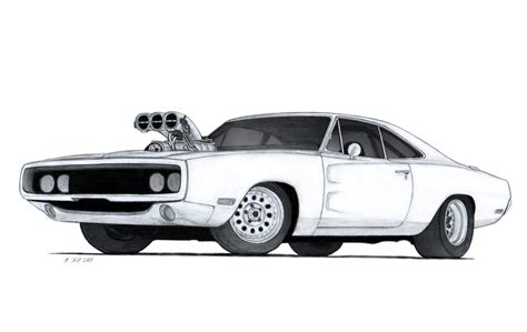 1970 Dodge Charger Rt Drawing By Vertualissimo On Deviantart