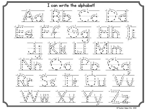 Alphabet Letter Tracing Printable Homeschool Worksheet Etsy