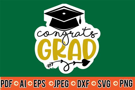 Congrats Grad Sticker Svg Graphic By Dreams Store · Creative Fabrica