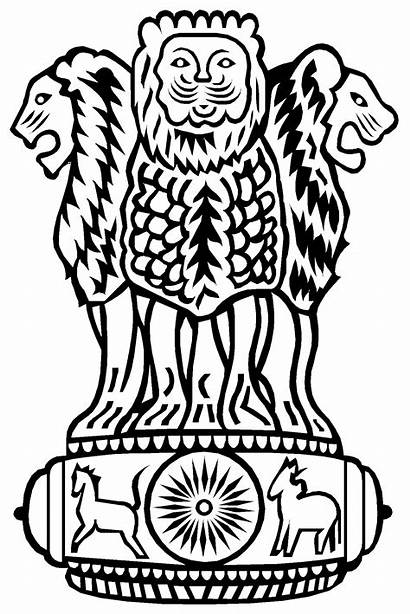 Emblem National Indian Coloring India Sketch Country