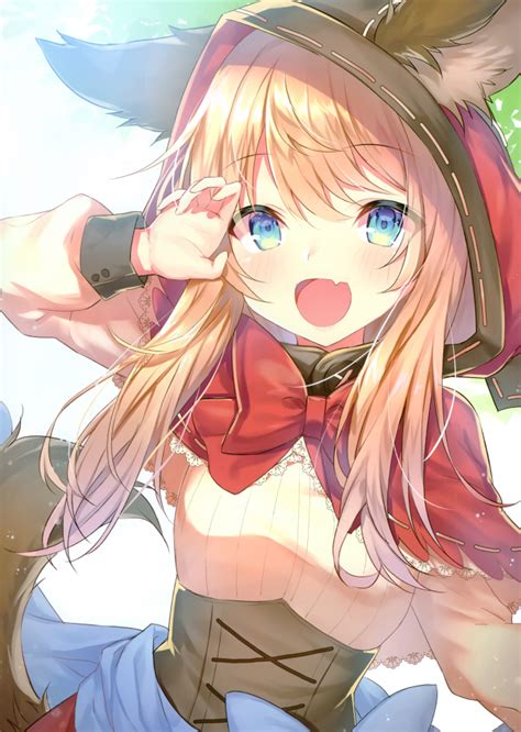Wallpaper Cute Anime Girl Blue Eyes Smiling Blonde