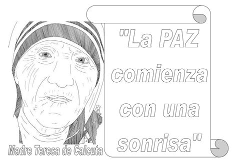 Para colorear los premios nobel de la paz. Madre Teresa de Calcuta | Paz, Dia de la paz y Madre teresa