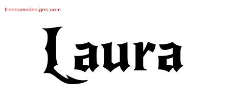 Gothic Name Tattoo Designs Laura Free Graphic Free Name Designs