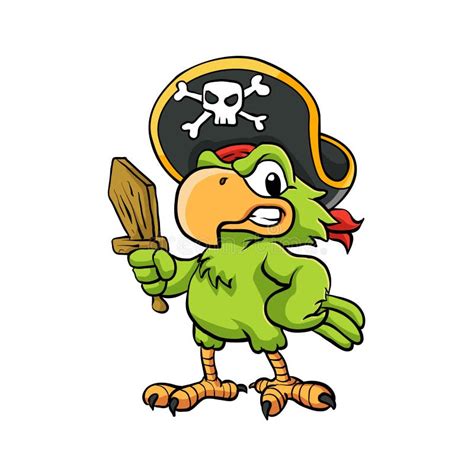 Piraten Papageien Karikatur Illustration Vektor Abbildung