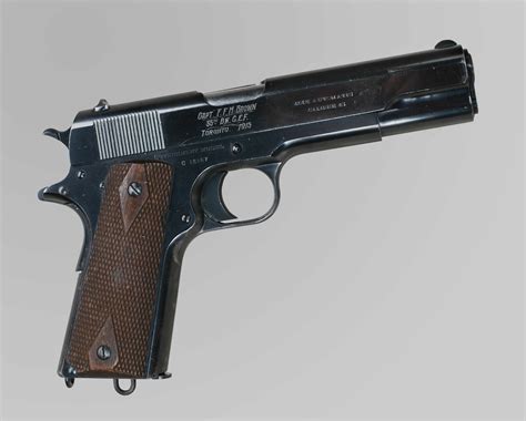 Firearms Colt 45 Calibre Automatic Pistol Canada And The First