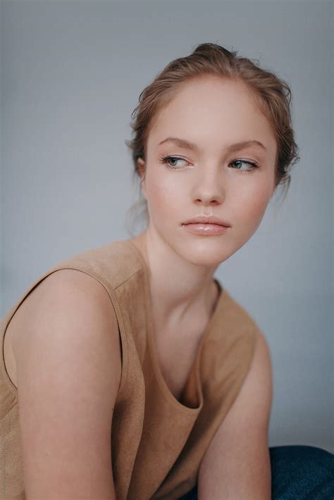 portrait of beautiful blonde teenage girl by stocksy contributor sergey filimonov stocksy