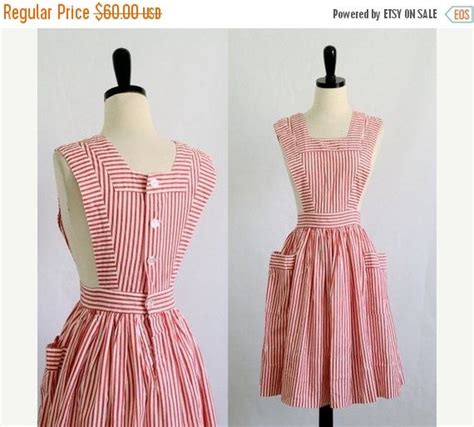 Vintage Candy Striper Dress 1950s Pinafore Dress 1950s Dress 50s Dress