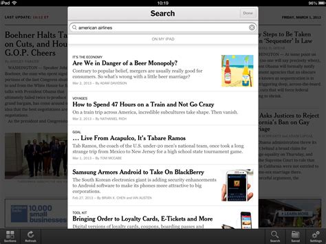 New York Times iPad App With Search and Web App – Review | Frequent