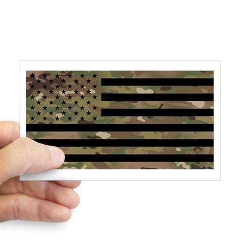 Us Flag Military Camouflage Sticker Rectangle By World Flags And