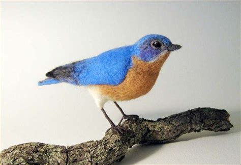 Eastern Bluebird Needle Felted Bird Made To Order Felt Birds