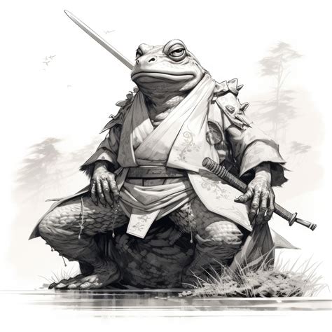 Premium AI Image | Samurai Amphibian Unleashing Manga Mastery A Kim