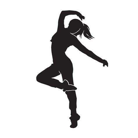 Female Breakdance Performer Street Dancing Hip Hop Dancer Vector Silhouette Vector