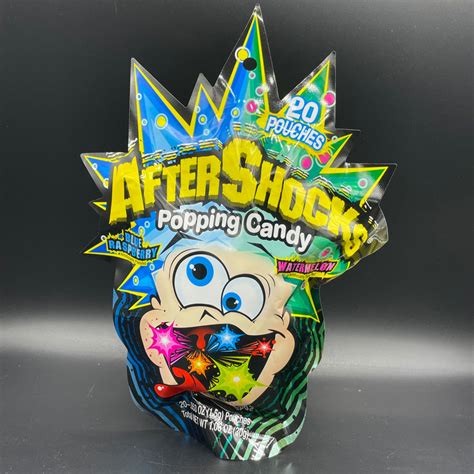 New Aftershock Popping Candy Blue Raspberry And Watermelon 20 Pouches