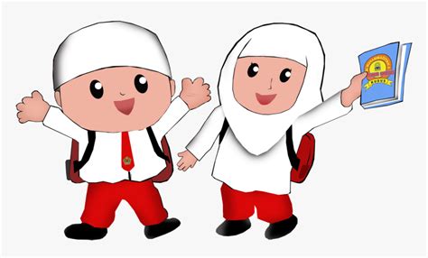 Gambar Kartun Anak - Animasi Anak Berangkat Sekolah, HD Png Download
