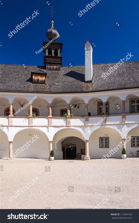 Courtyard Schloss Ort Castle Gmunden Traunsee Stock Photo 111055739