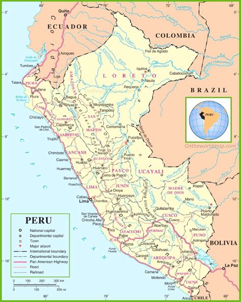 República del perú (help·info) ), is a country in western south america. Peru political map
