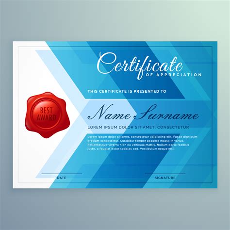 Diploma Certificate Template Made With Abstract Blue Shapes Download