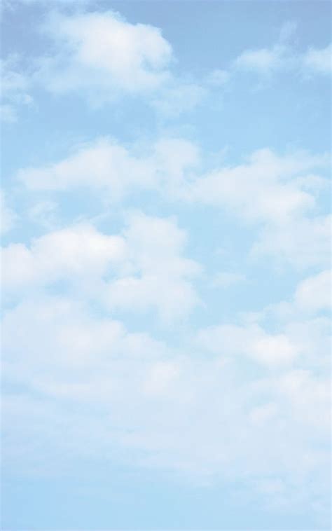 Bleu ciel - Papier peint nuages blancs et doux comme du coton | Blue