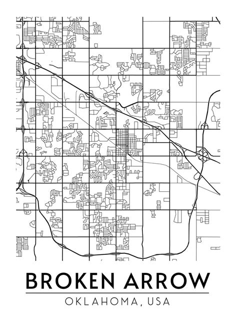 Broken Arrow Oklahoma Map Poster By Neo Design Displate