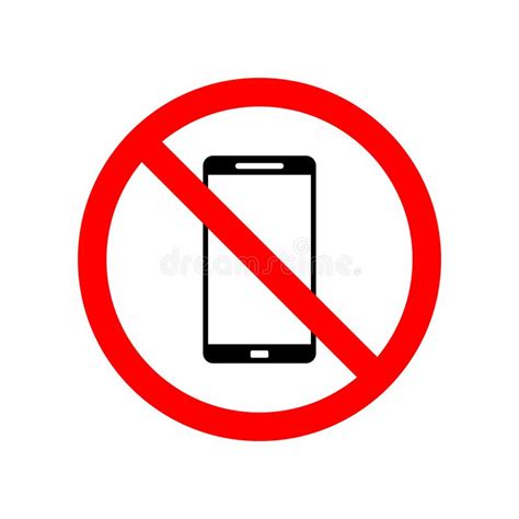 No Mobile Phone Cellphone Forbidden Zone Symbol Sign Stock Vector - Illustration of cellphone ...