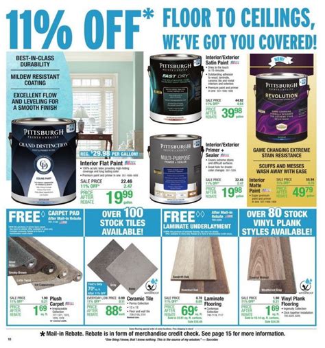 Menards 11% rebate sale ad nov 15