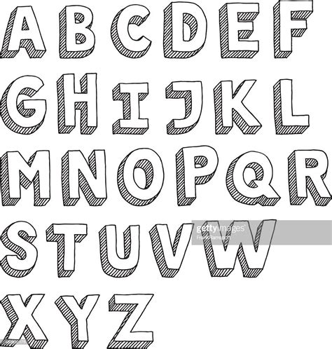 Alphabet Capital Letters Sans Serif Drawing High Res Vector Graphic