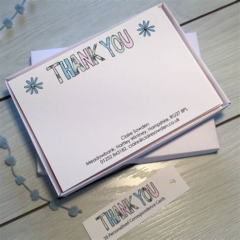 Your correspondence cards and envelopes are enclosed in a hand made gift box. personalised 'thank you' correspondence cards by claire sowden design | notonthehighstreet.com